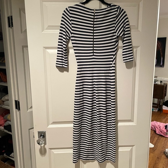 Zara Black/White Striped Bodycon Dress - Size M - Picture 3 of 5